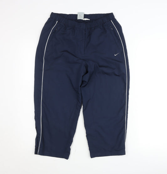 Nike Womens Blue Jogger Trousers Size S Elastic Waist Sportswear