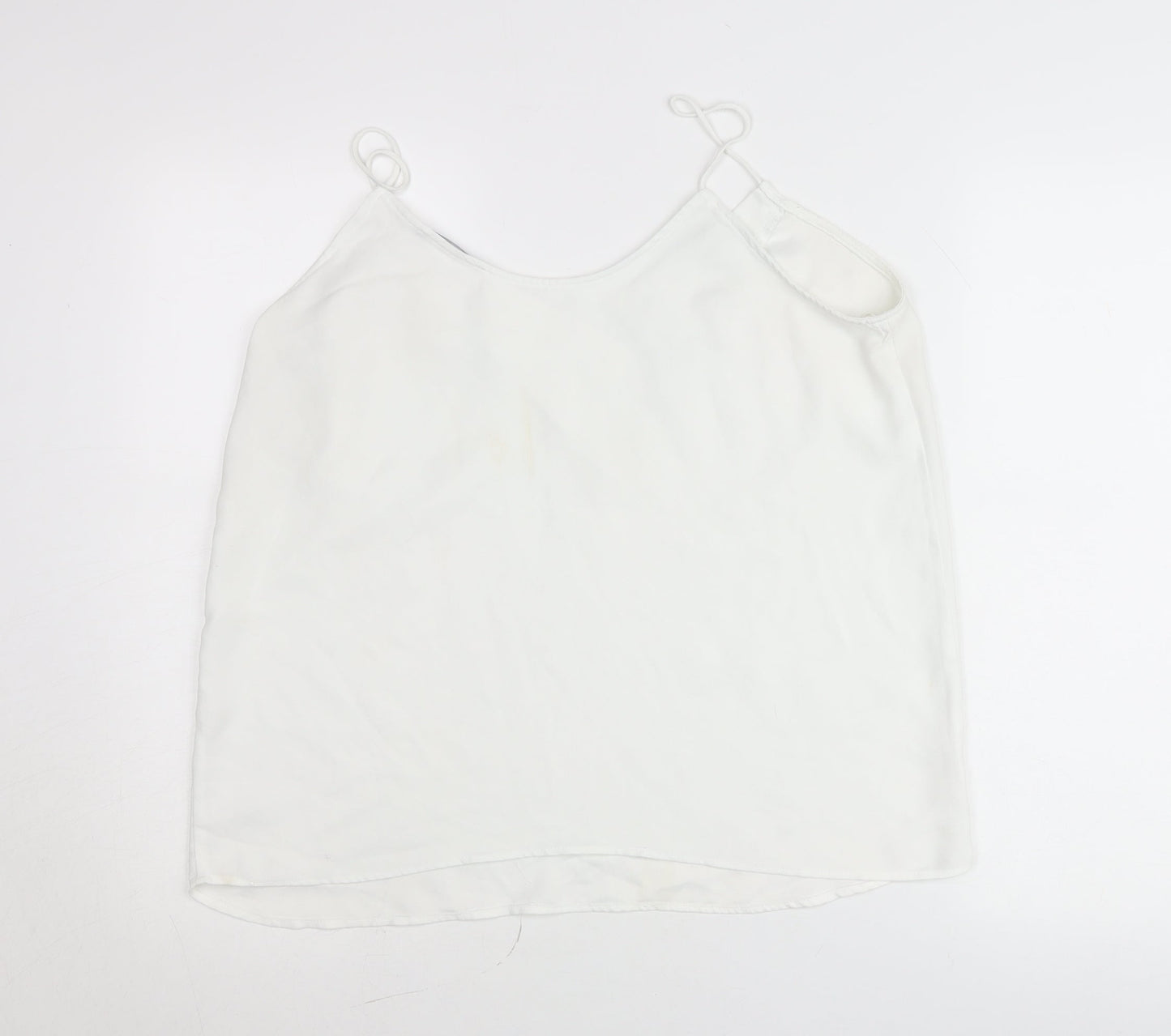 Mango Womens White L Camisole Tank Top Spaghetti Strap Summer