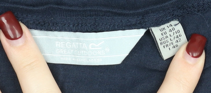 Regatta Womens Blue Cotton Crew Neck Short Sleeve T-Shirt UK 14