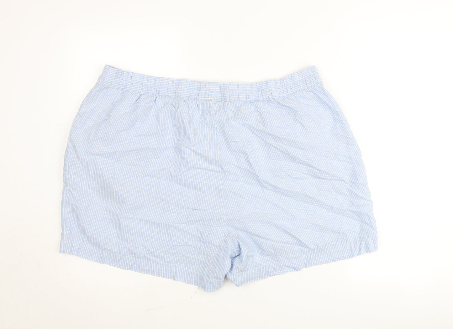 Dunnes Stores Women’s Blue Striped Cotton Casual Shorts XL