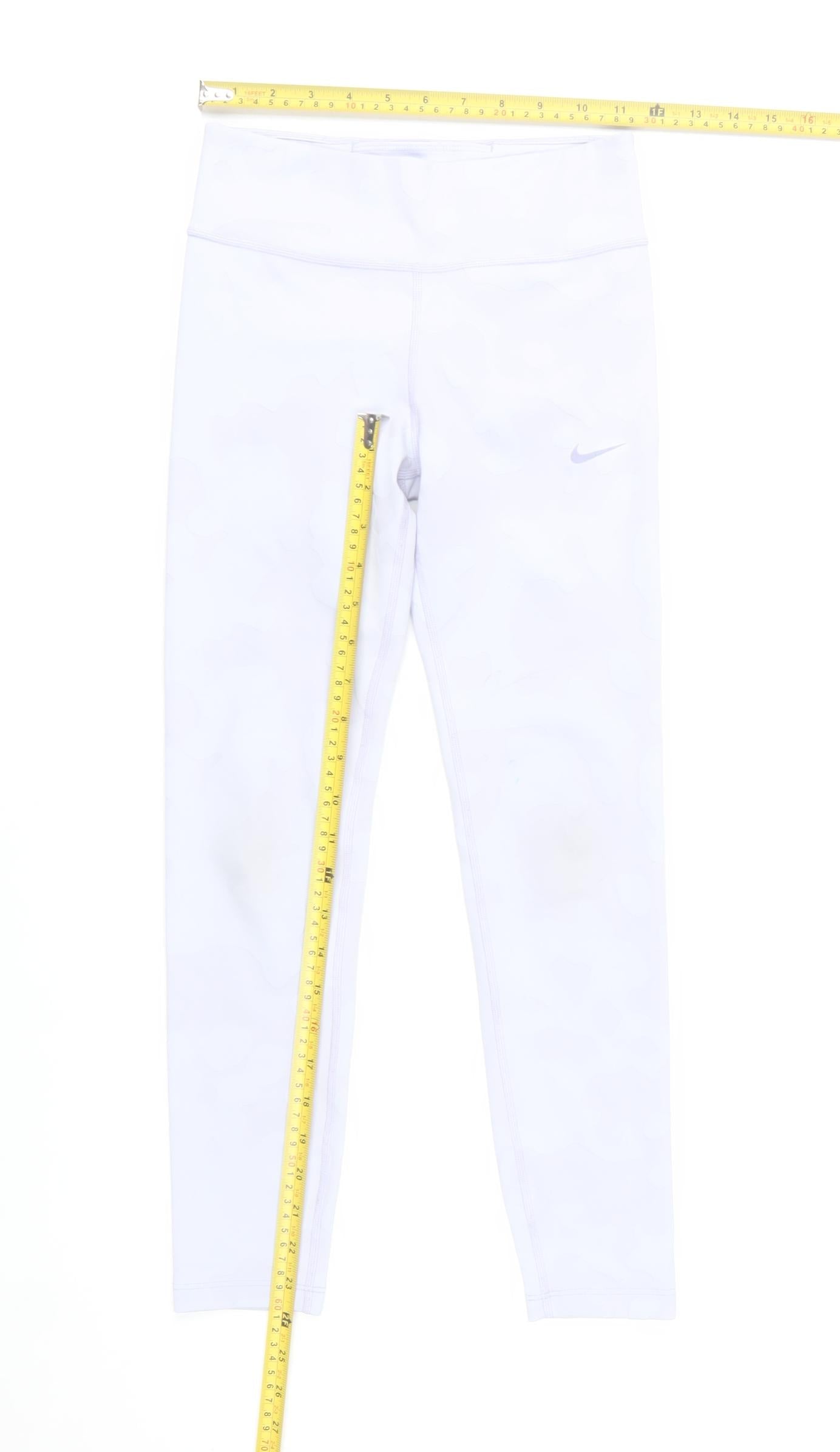 Nike Girls White Dri-Fit Leggings Slim Fit Sports Activewear Size 11 Years