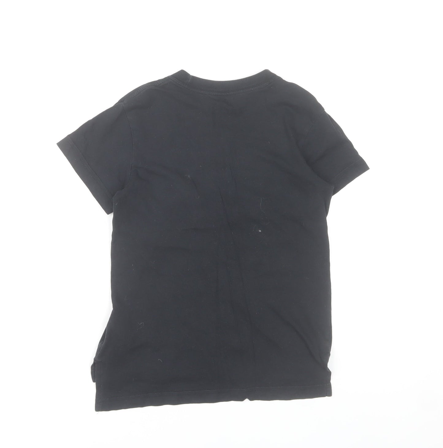 Nike Girls Black Graphic Logo T-Shirt 8-9 Years Short Sleeve Cotton