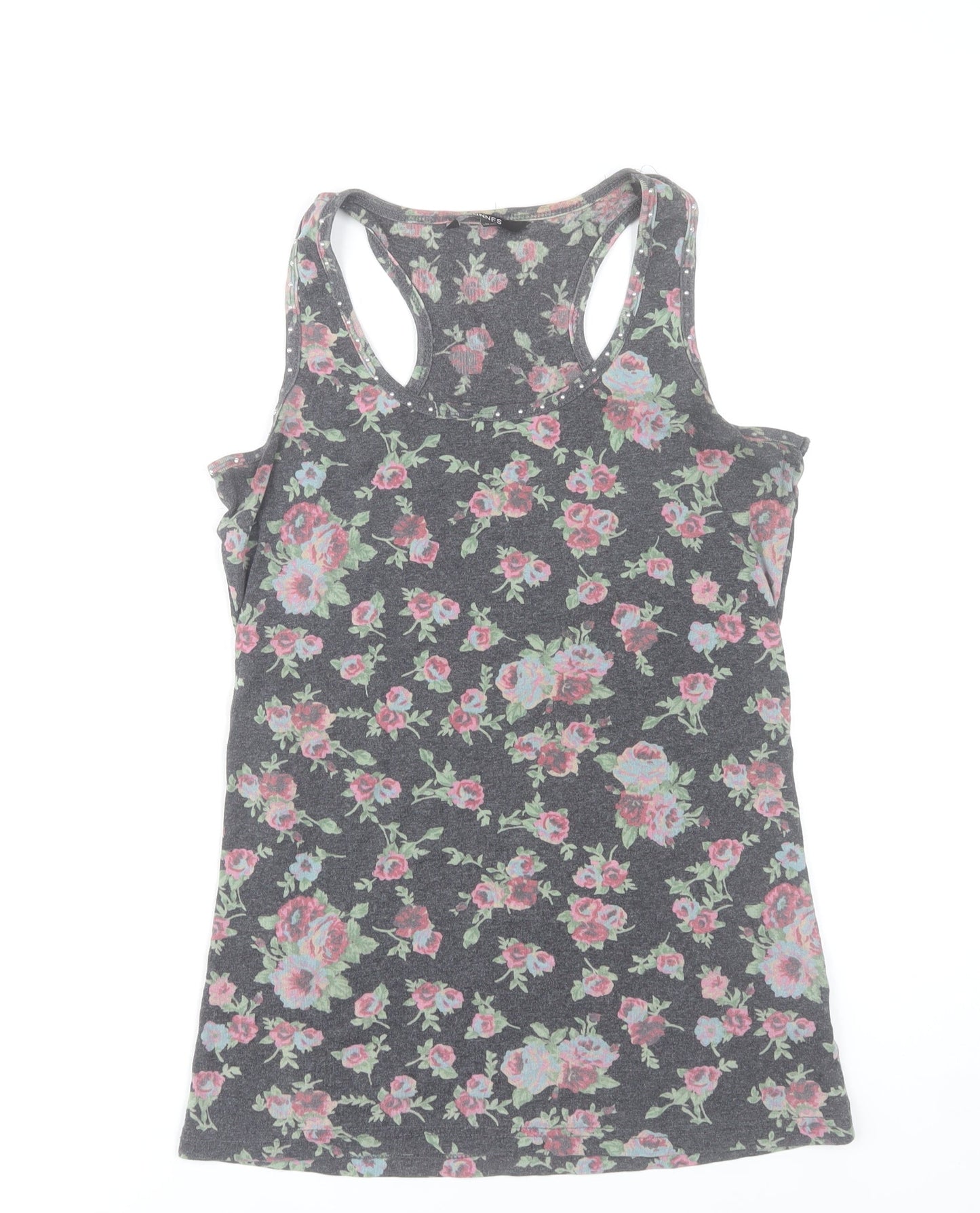 St. Bernard for Dunnes Womens Floral Tank Top Size 12 Grey
