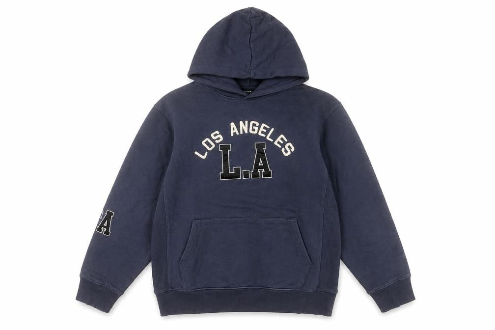 Zara Women Blue Pullover Hoodie S Los Angeles LA Logo Fleece