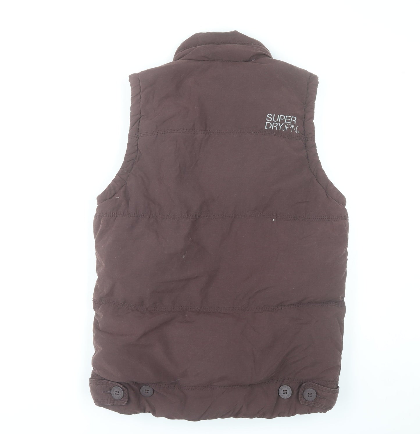 Superdry Women’s Brown Puffer Waistcoat Gilet Medium Outdoor Casual