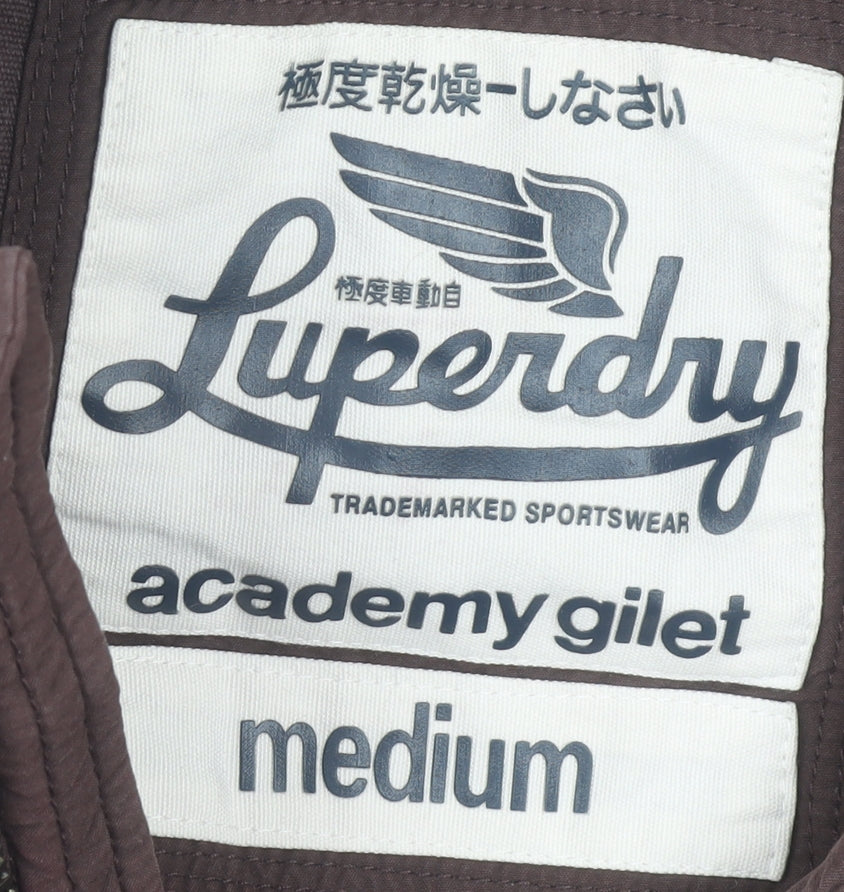 Superdry Women’s Brown Puffer Waistcoat Gilet Medium Outdoor Casual