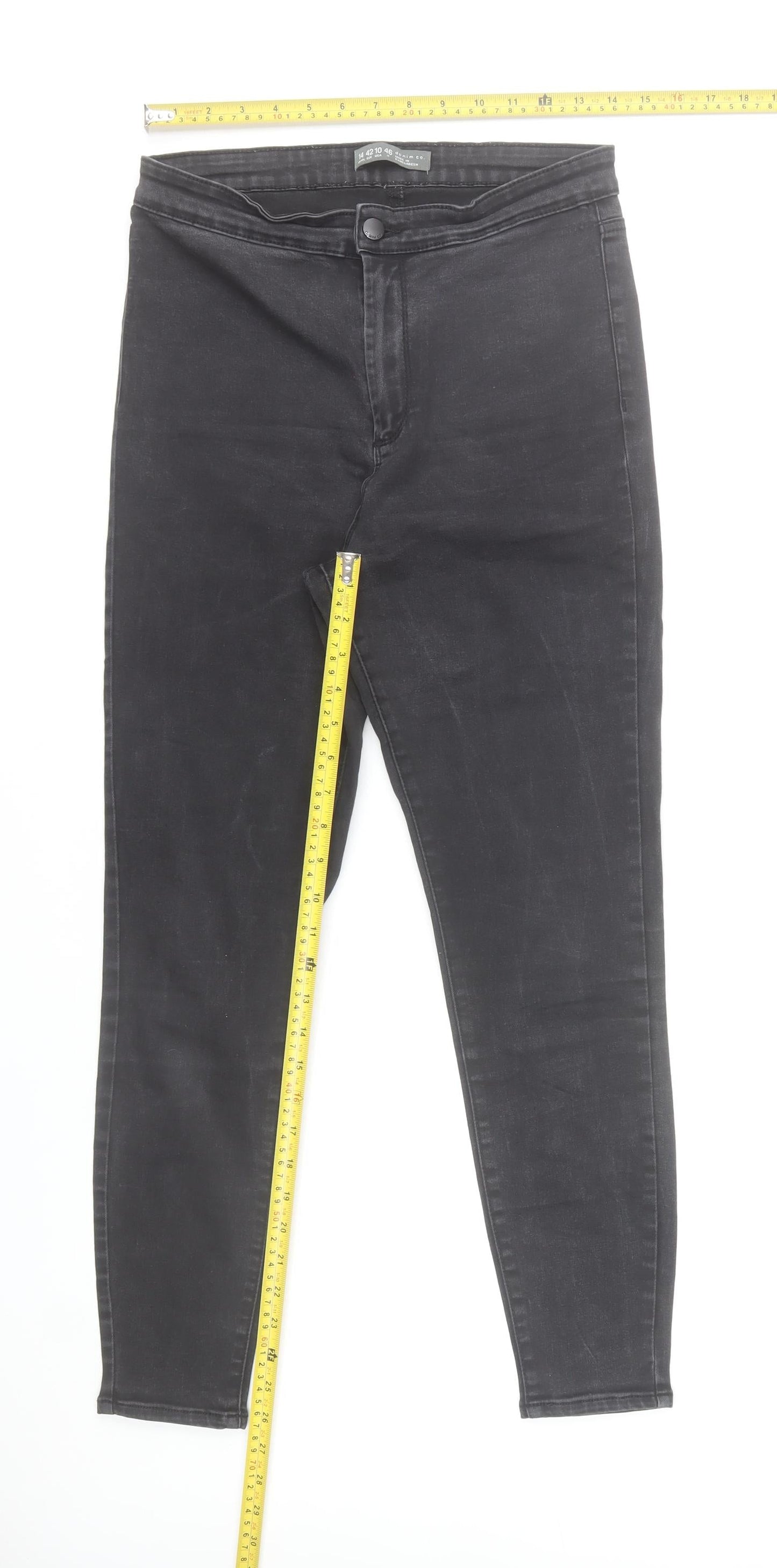 Denim Co. Women's Black Skinny Jeans Size 14 Slim Fit