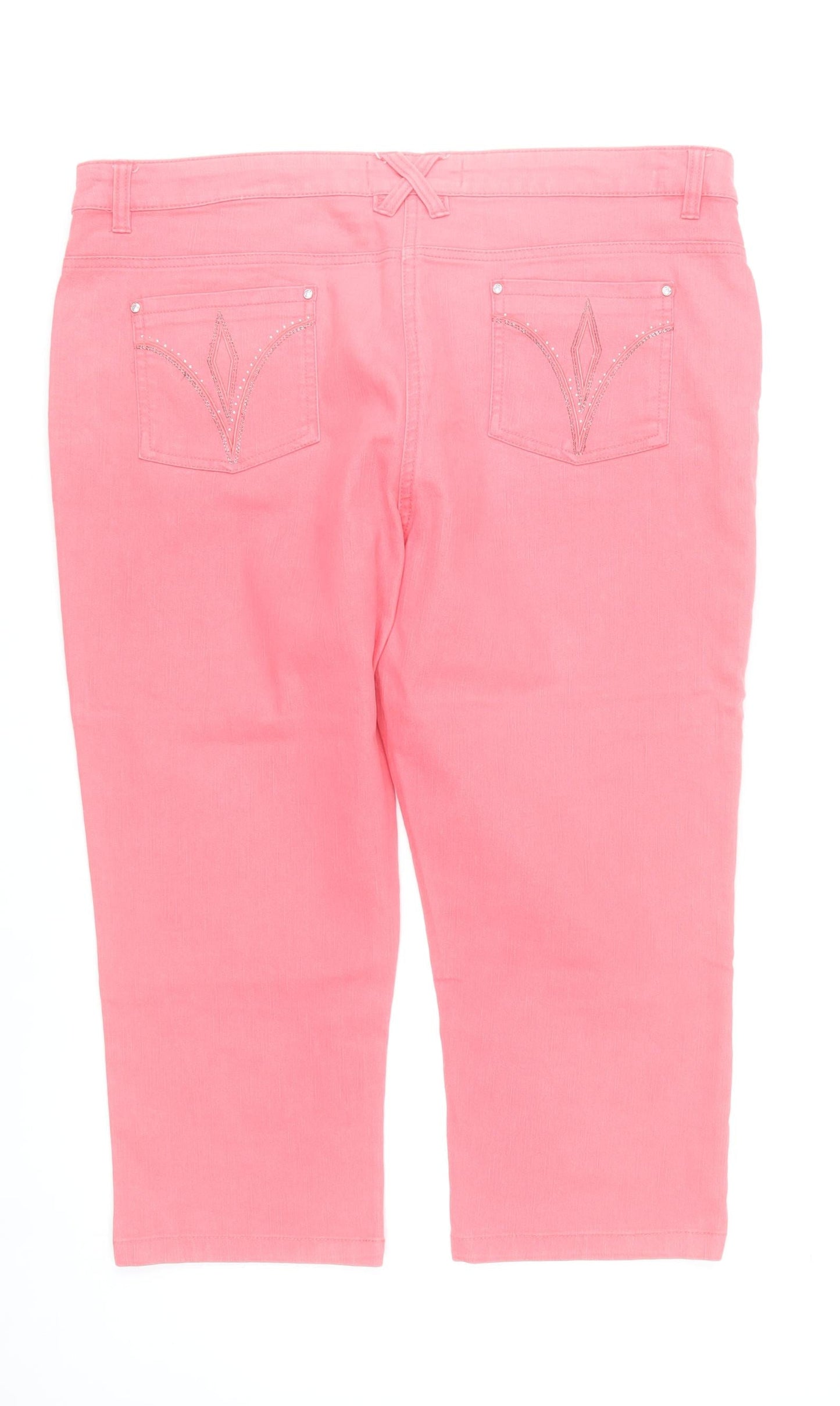 Paco Boutique Women’s Pink Size 20 Cropped Stretch Jeans