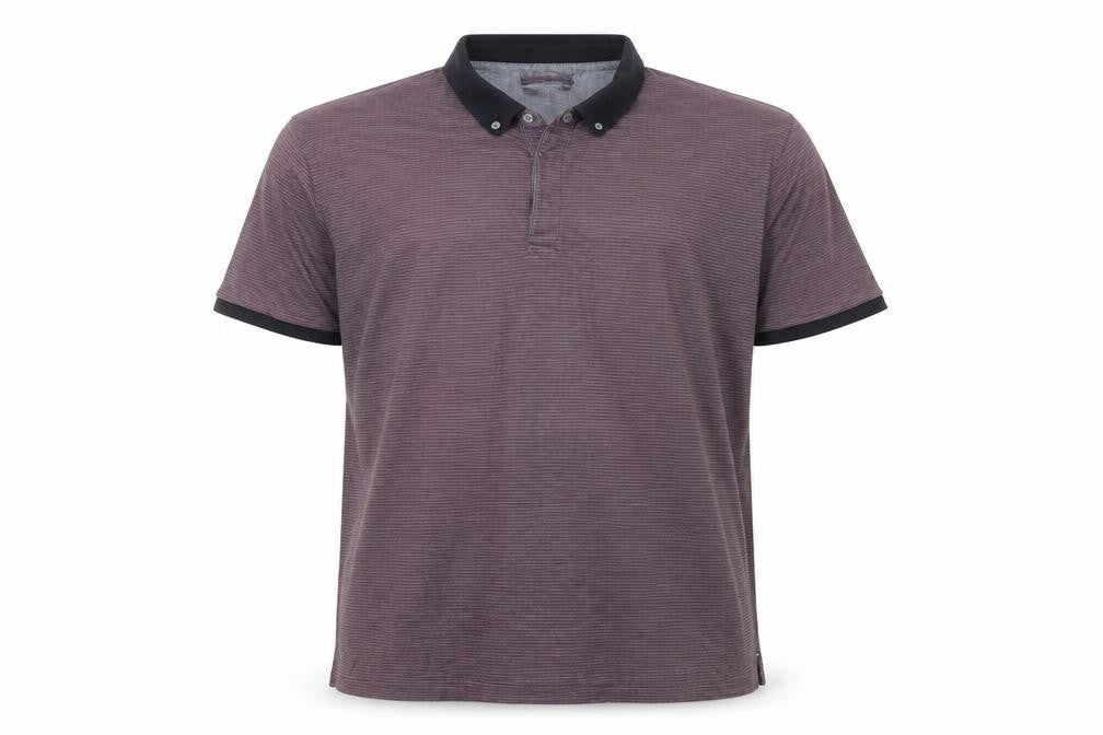 Jasper Conran Men’s Purple Striped Polo Shirt XL Cotton Casual