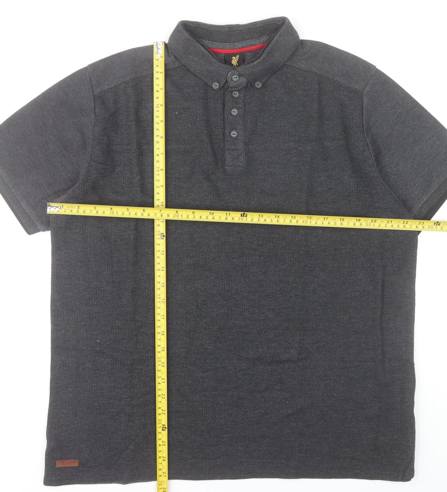 LFC Men’s Grey XL Polo Shirt Cotton Blend Short Sleeve Casual