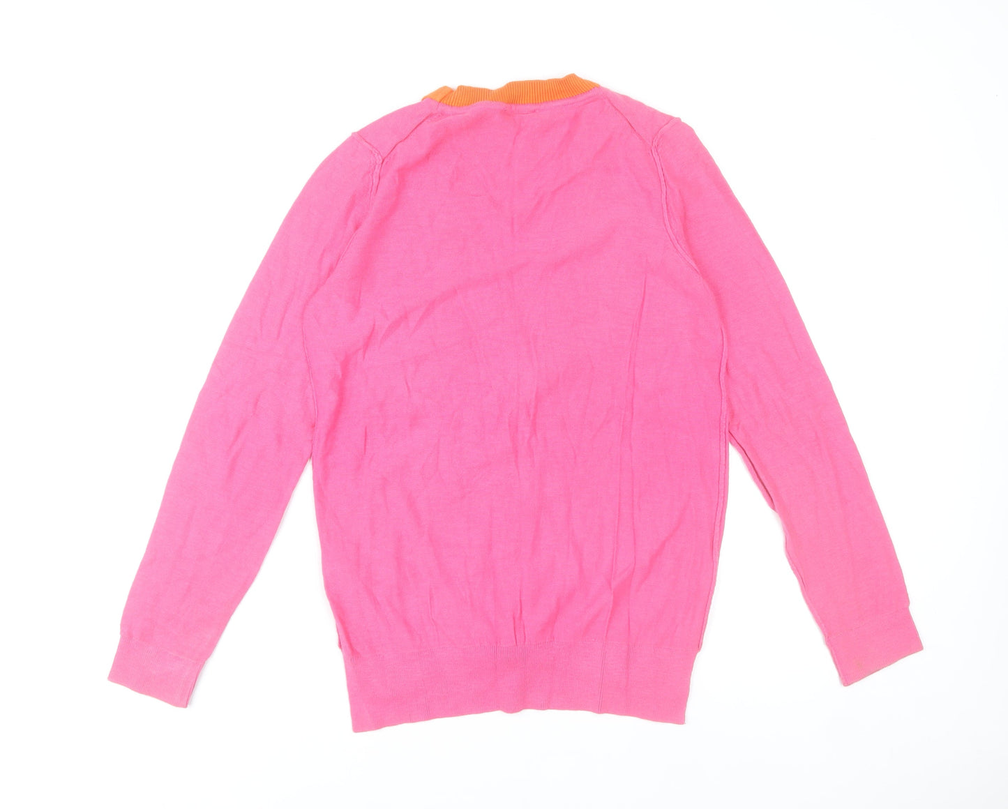 Tommy Hilfiger Women’s Pink Cotton Cardigan S Long Sleeve V-Neck