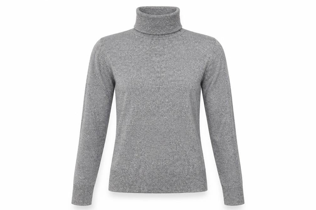 H&M Women’s Grey Slim Fit Roll Neck Knit Top Size S