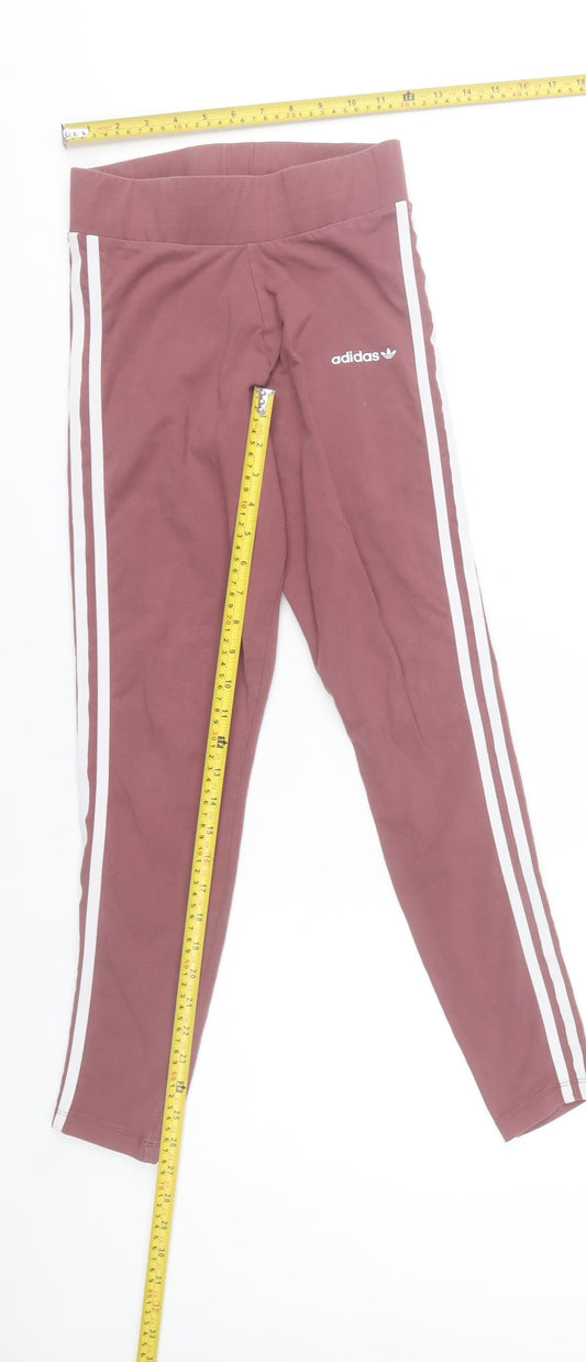Adidas Women’s Purple Size 10 Side Stripe Cotton Blend Leggings