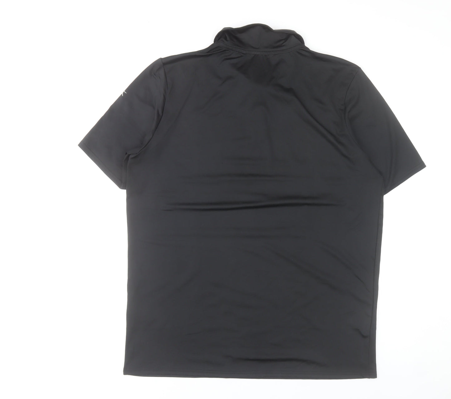 Slazenger Mens Black Polo Shirt L Moisture Wicking Sports Top