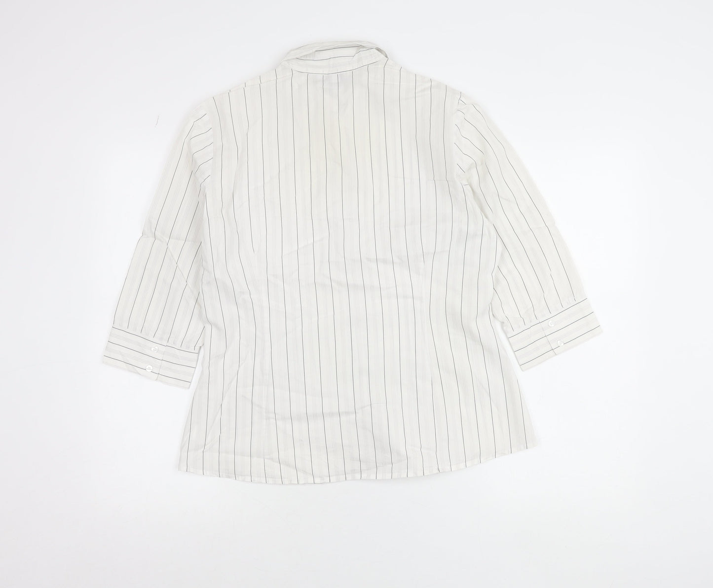Double TWO Women’s White Striped Button-Up Shirt Size 12