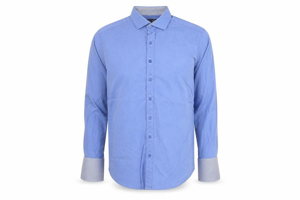 Jeff Banks Mens Blue 17/44in Cotton Long Sleeve Button Up Shirt