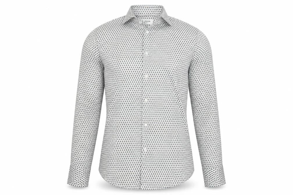 Jaeger Men's Multicoloured Geometric Cotton Slim Fit Shirt S