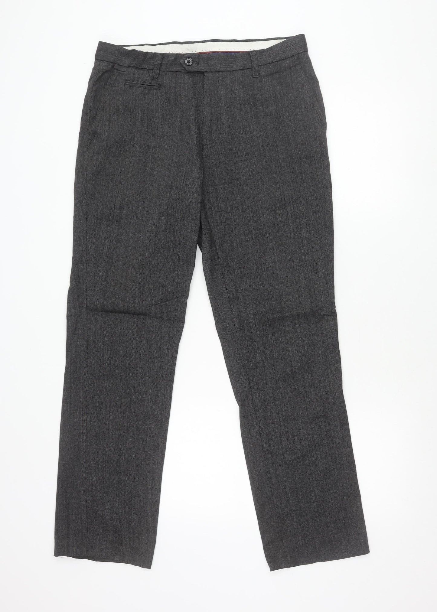 Next Men’s Grey Regular Fit Dress Trousers Size 32R Workwear