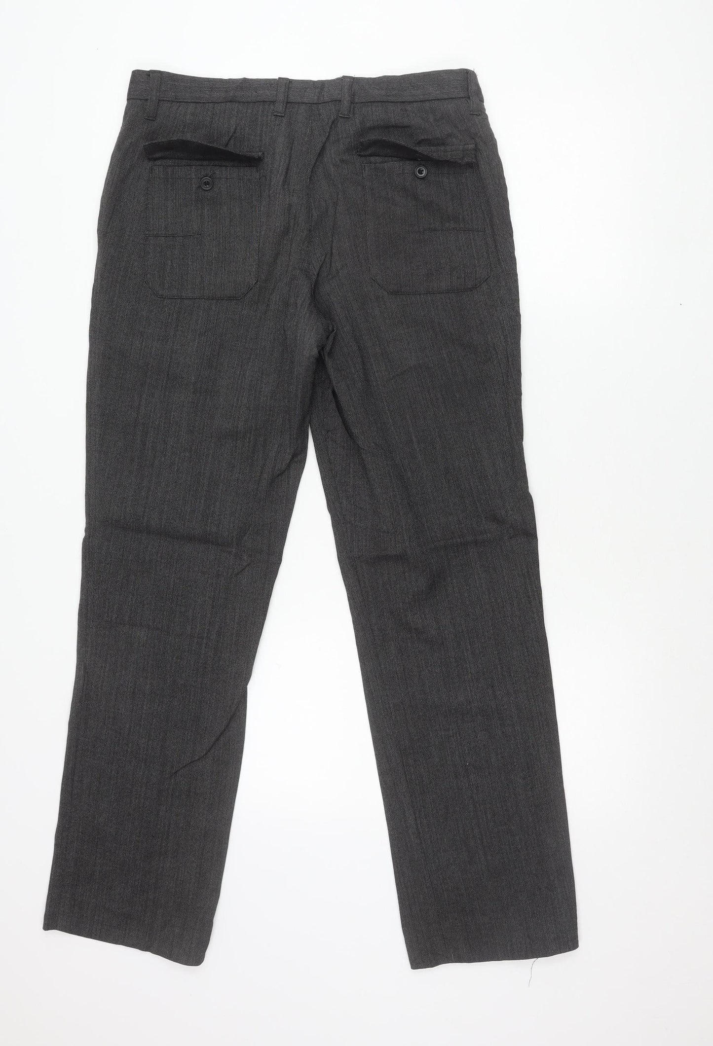 Next Men’s Grey Regular Fit Dress Trousers Size 32R Workwear