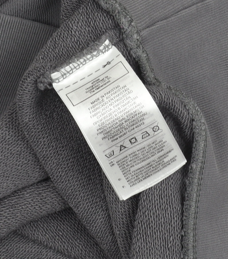 Adidas Mens Grey Medium Pullover Sweatshirt Crew Neck Logo Sportswear
