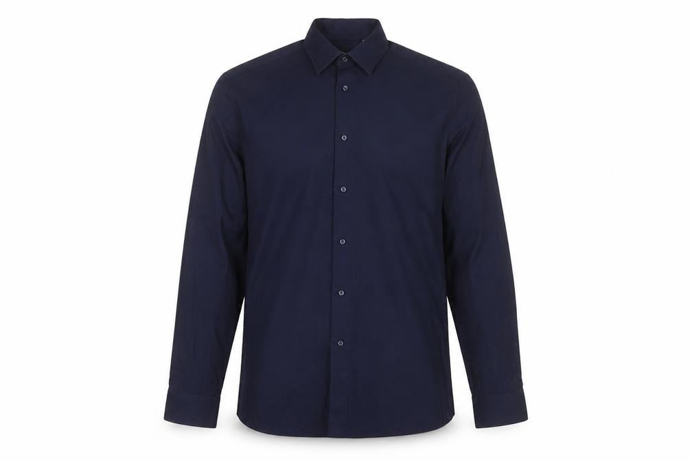 Next Men’s Navy Blue Slim Fit Long Sleeve Shirt Size 17 43cm