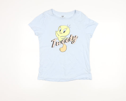Looney Tunes Women’s Blue XS Tweety T-Shirt Short Sleeve Casual