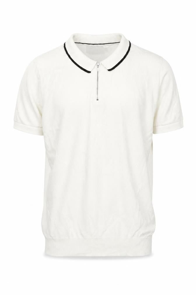 Kensington Eastside Men’s White Cotton Polo Shirt L 1/4 Zip