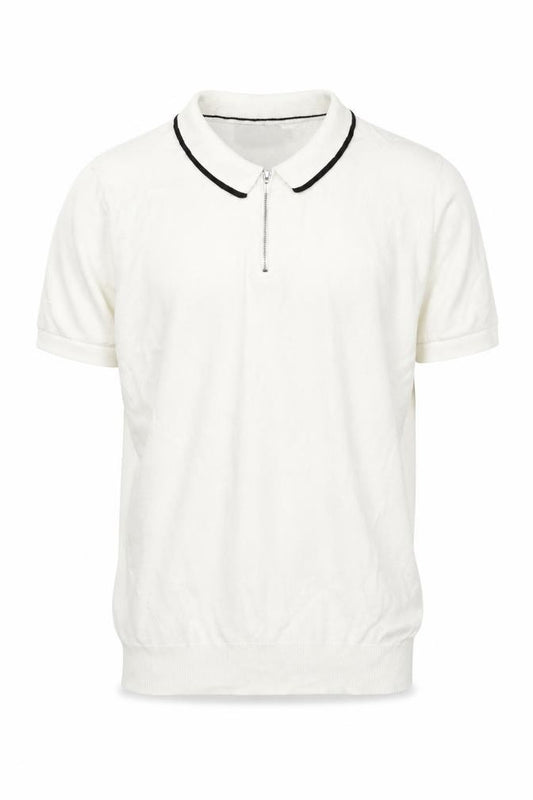 Kensington Eastside Men’s White Cotton Polo Shirt L 1/4 Zip