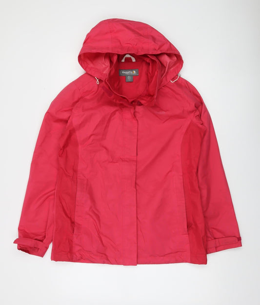 Regatta Women Pink Waterproof Hooded Rain Jacket Size 12