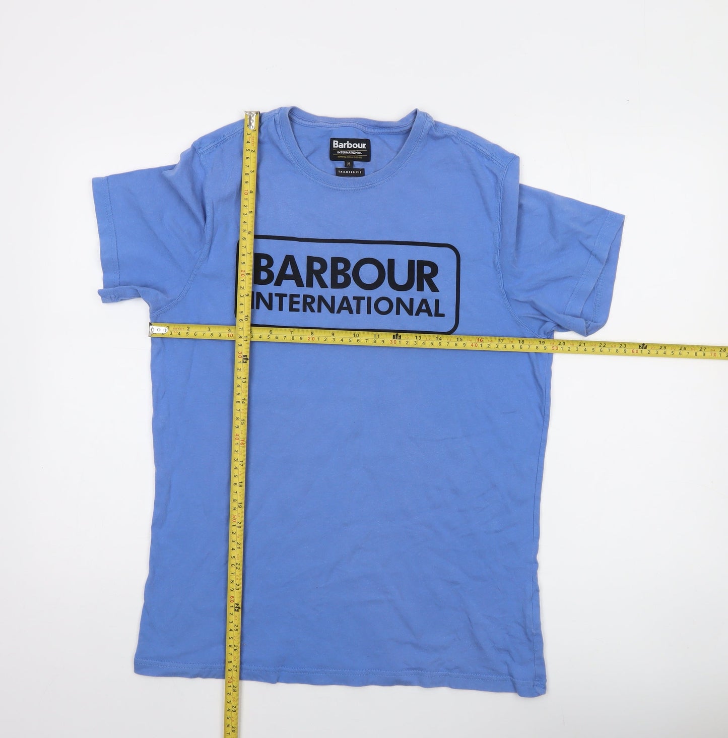 Barbour International Men's Blue Graphic Logo T-Shirt M Tailored Fit