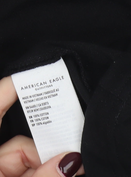 American Eagle Men's Black Small Graphic T-Shirt Super Soft Cotton
