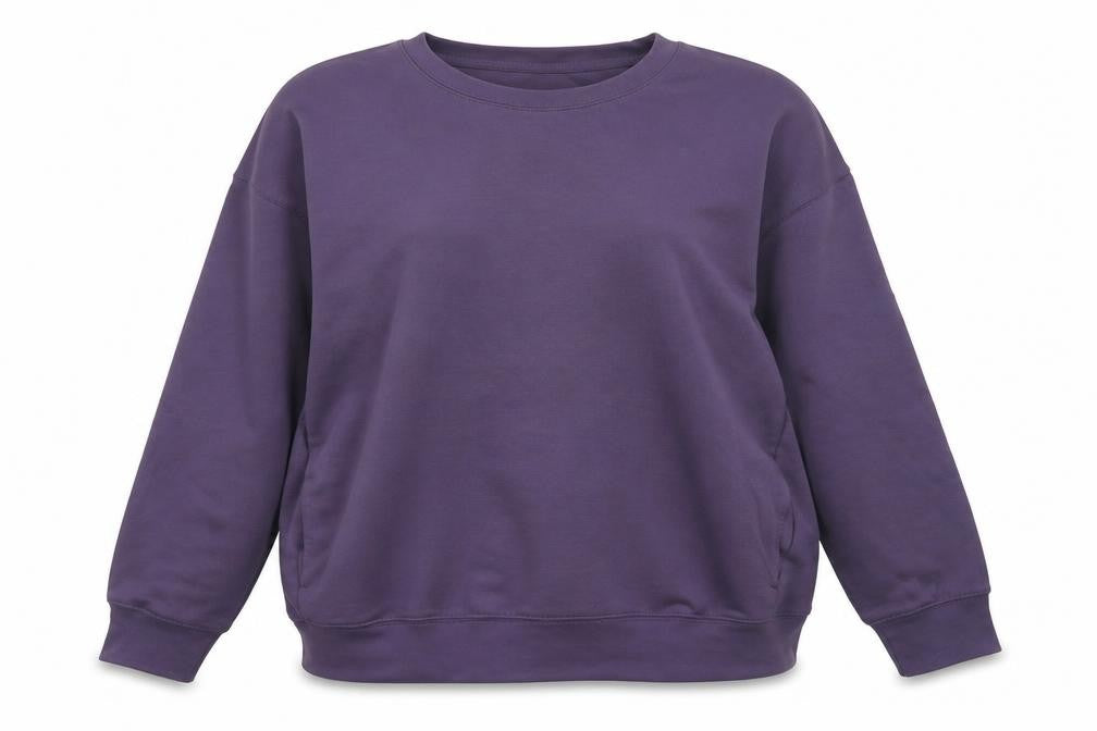 Front view of Dunnes Women’s Purple L Pullover Sweatshirt Crew Neck Lightweight