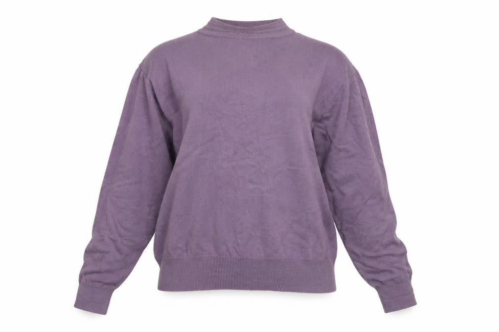 Sasha Women Purple Size 14 Ruffle V-Neck Long Sleeve Pullover Jumper