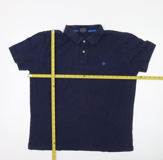 Springfield Men’s Blue Cotton Polo Shirt XL Classic Fit