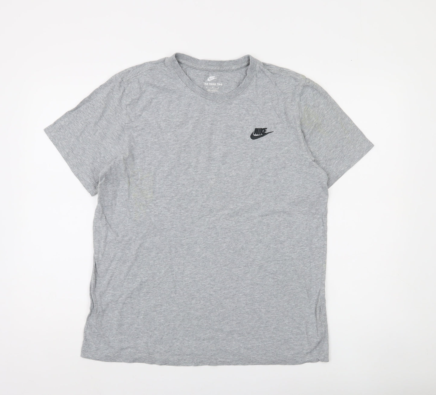 Nike Men's Grey Crew Neck Short Sleeve Cotton T-Shirt M