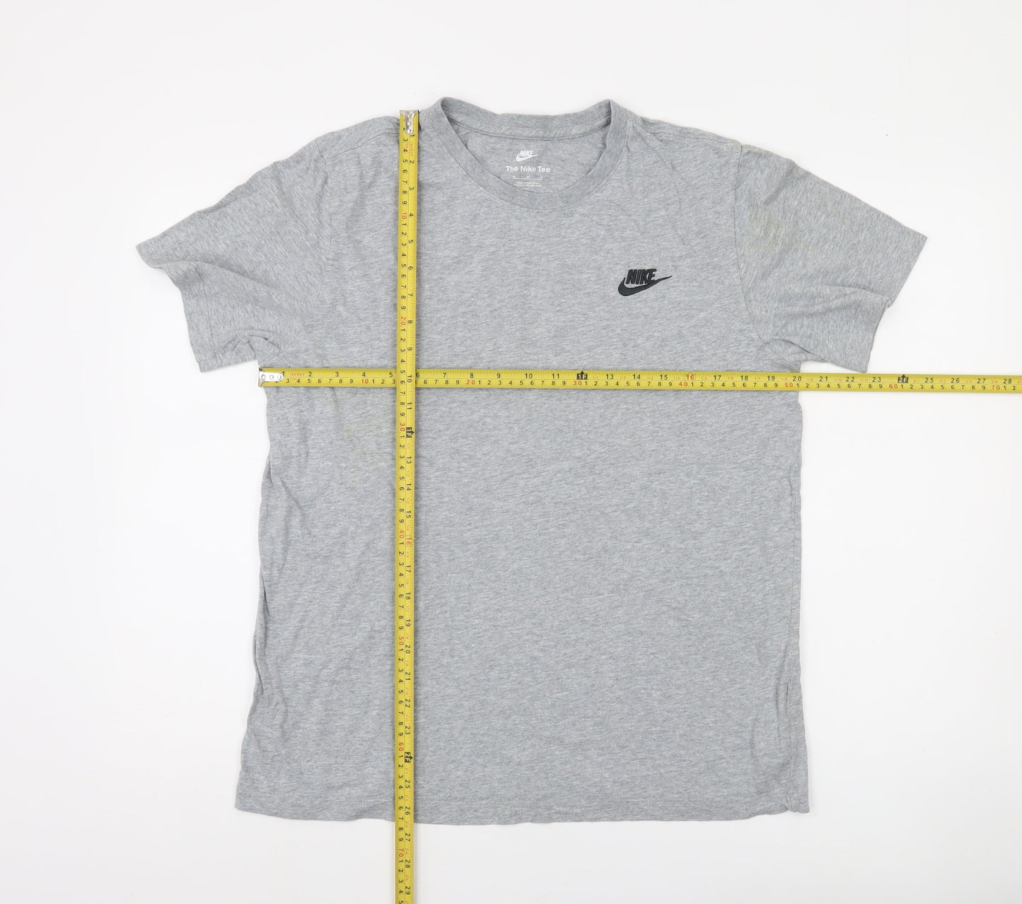 Nike Men's Grey Crew Neck Short Sleeve Cotton T-Shirt M