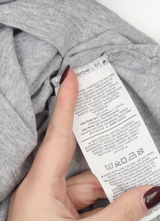 Nike Men's Grey Crew Neck Short Sleeve Cotton T-Shirt M