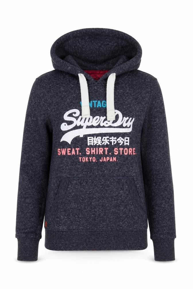 Womens UK 2XS Regular Superdry Blue Pullover Hoodie