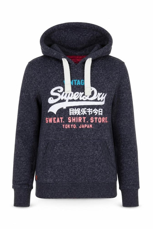Womens UK 2XS Regular Superdry Blue Pullover Hoodie