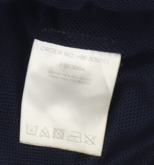 FILA Men's Blue 3XL Hooded Windbreaker Jacket with Logo Print