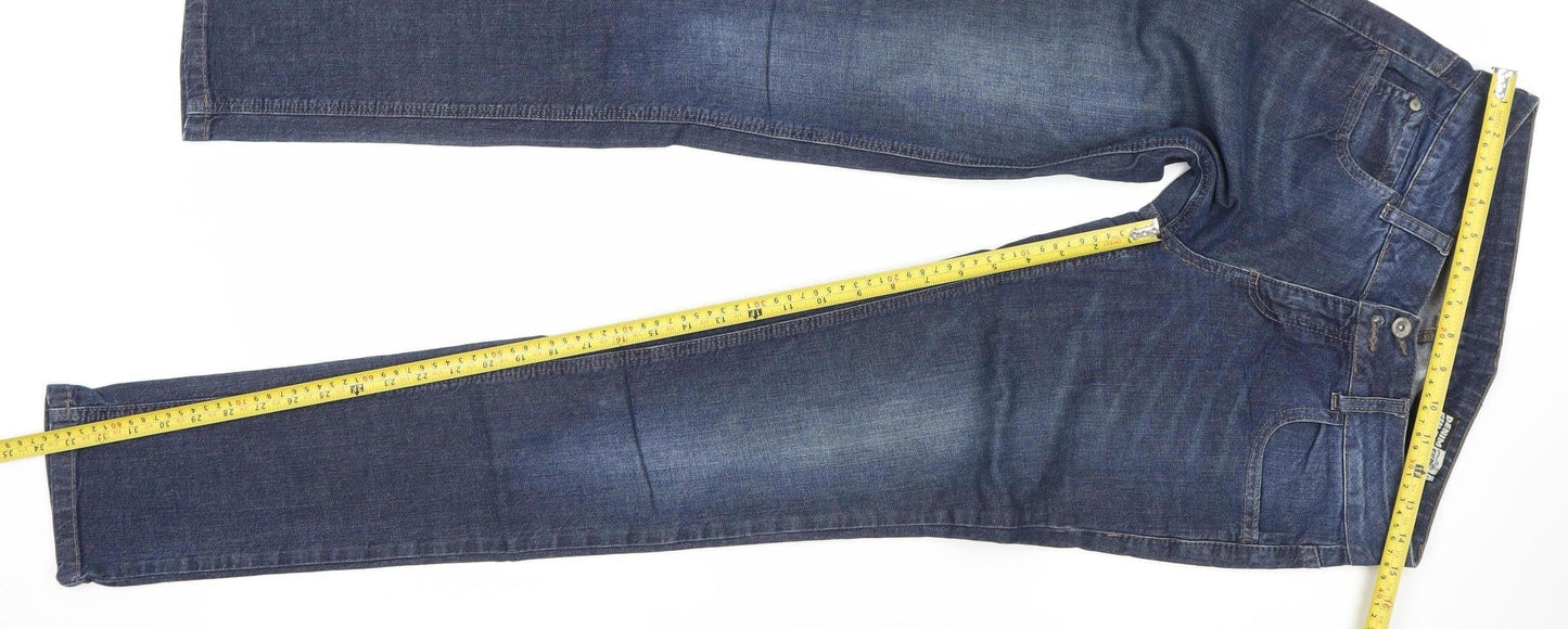 TRF Women's Blue Denim Straight Jeans Size 10 Slim Fit