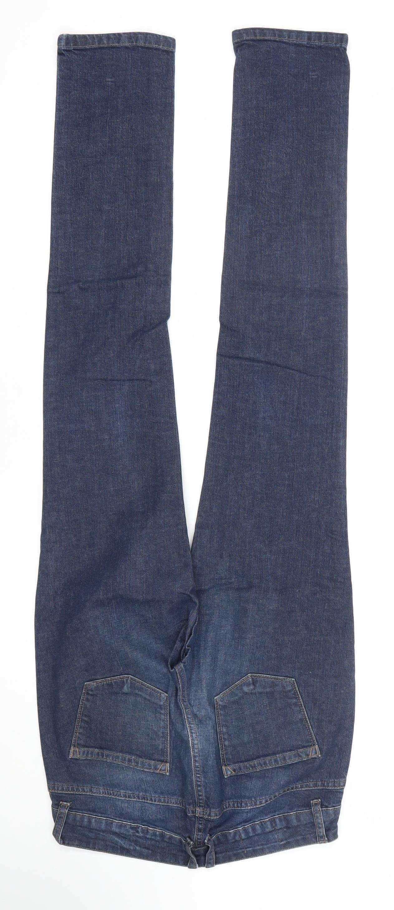 TRF Women's Blue Denim Straight Jeans Size 10 Slim Fit