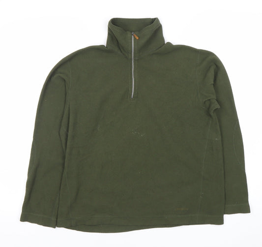 Patagonia Women's Green Fleece Pullover Sweatshirt M 1/4 Zip Outdoor Layer