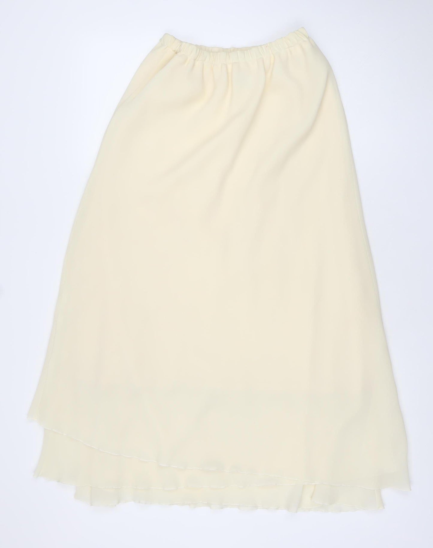Max Pierre Women Ivory Midi Straight Skirt Size 16 Polyester
