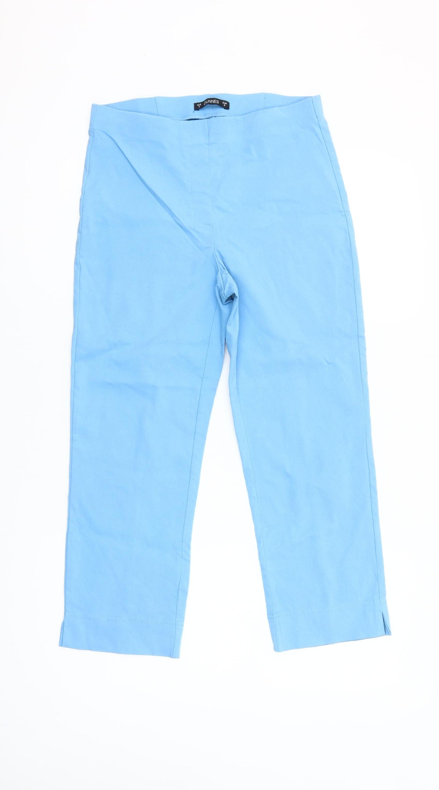 Dunnes Women Blue Cropped Trousers Small Viscose Blend