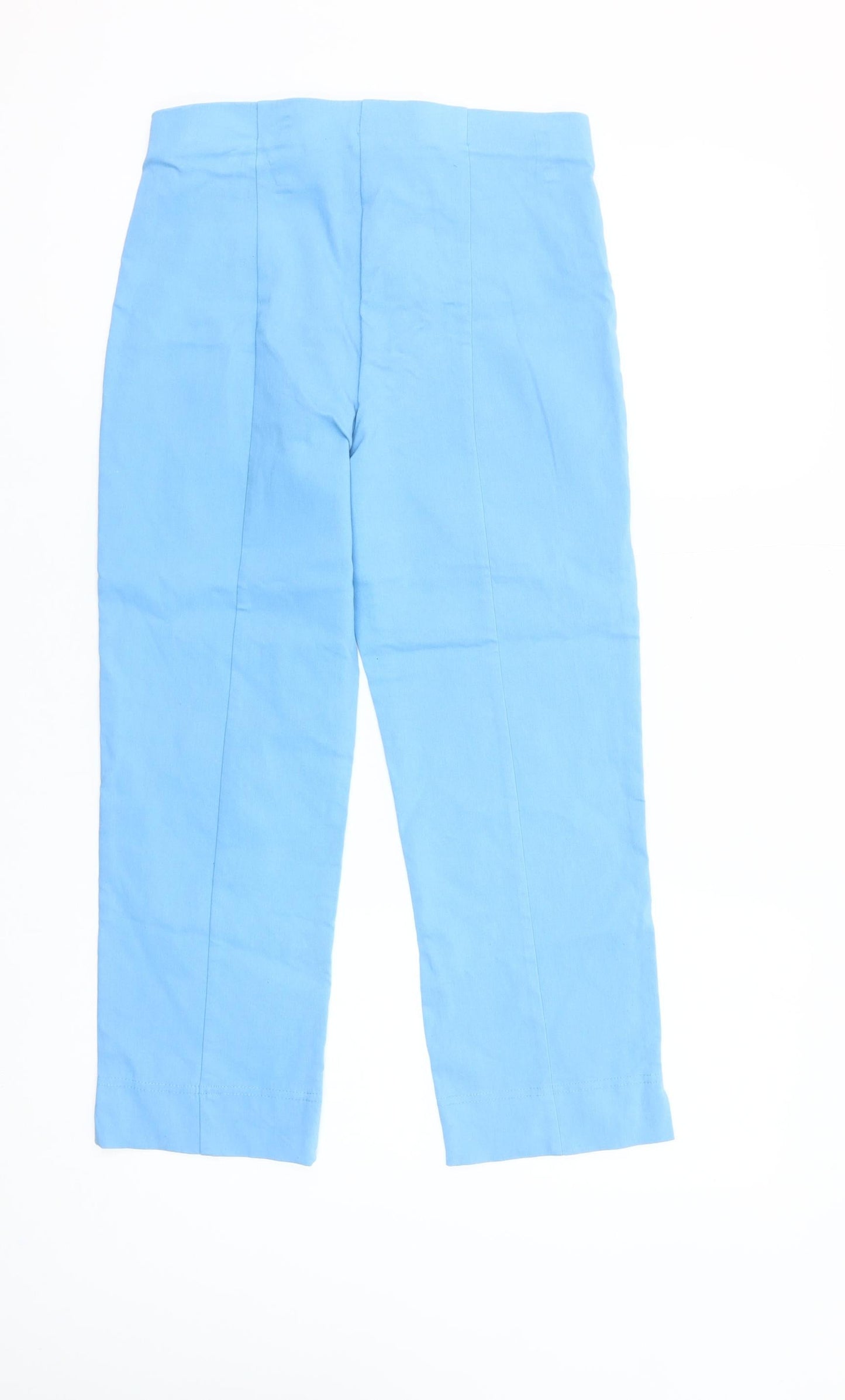 Dunnes Women Blue Cropped Trousers Small Viscose Blend