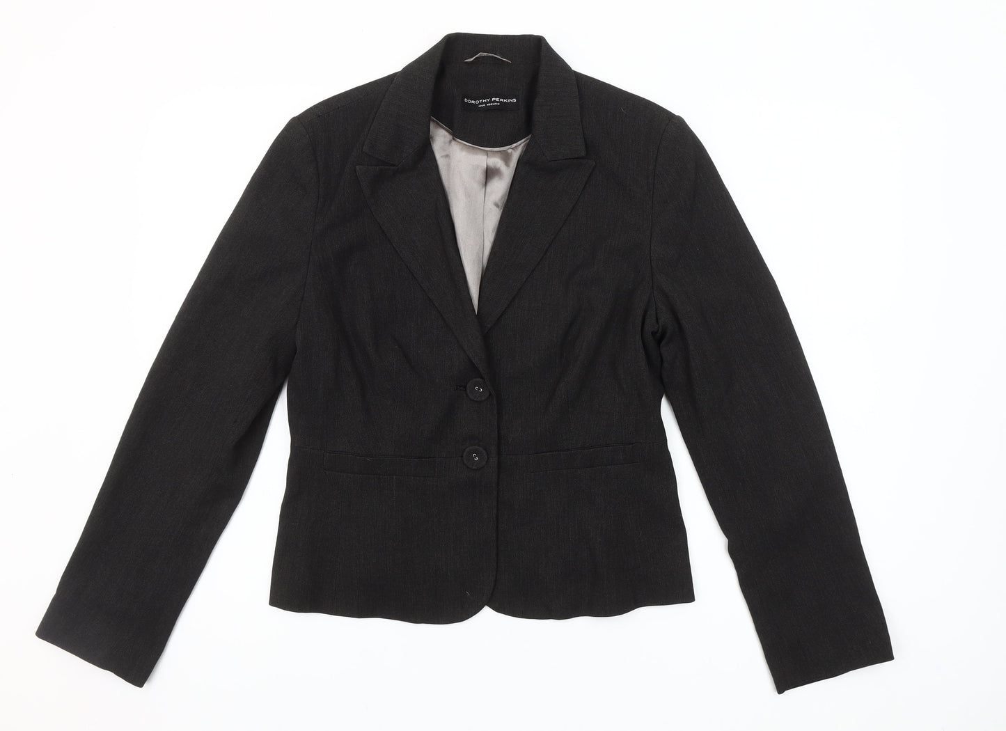 Dorothy Perkins Women Black Size 12 Tailored Two-Button Blazer