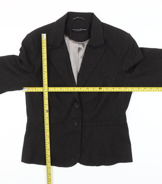 Dorothy Perkins Women Black Size 12 Tailored Two-Button Blazer