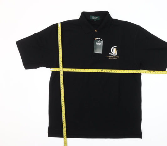 Kartel Classics Men's Black Golf Polo Shirt Medium Embroidered Logo