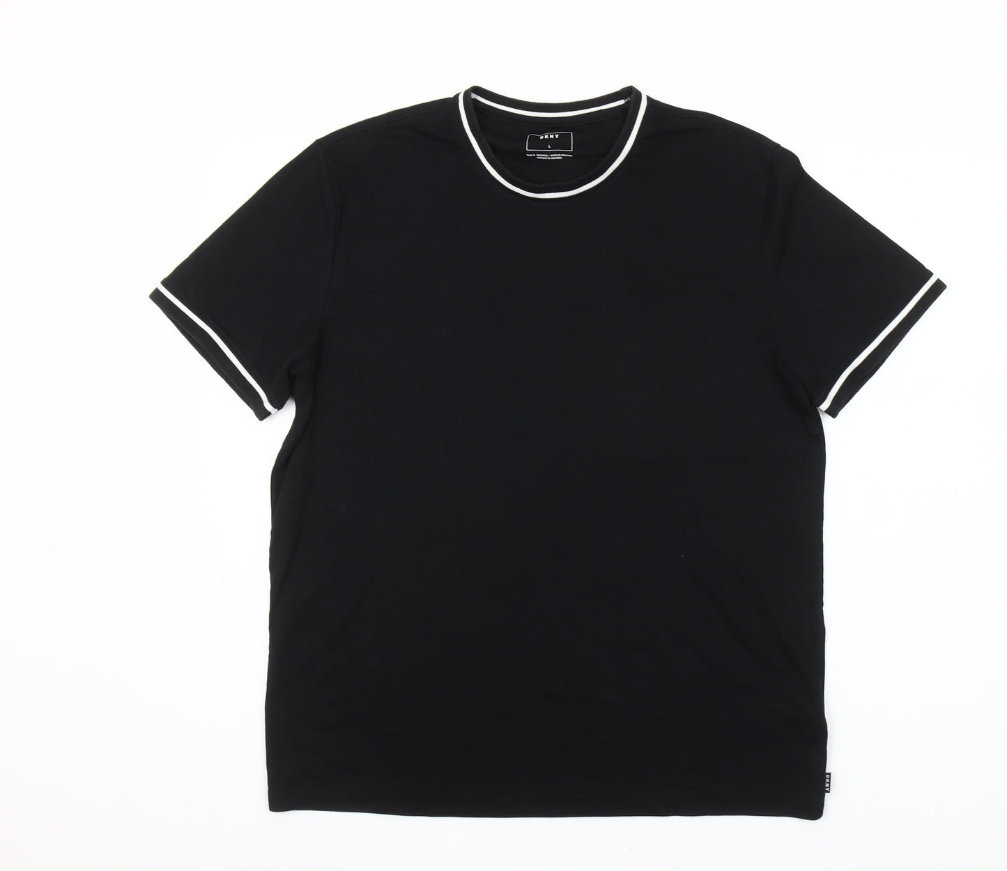 DKNY Men's Black Crew Neck Short Sleeve Jersey T-Shirt Size L